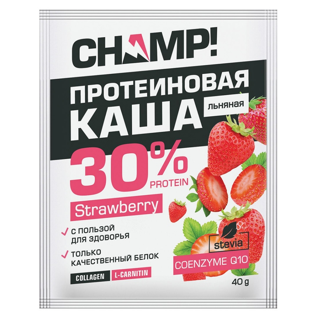Леовит Каша "Champ" протеиновая льняная клубничная с коэнзимом Q10, 40 г (Леовит, Champ), Champ
Леовит Каша "Champ" протеиновая льняная клубничная с коэнзимом Q10, 40 г (Леовит, Champ), Champ