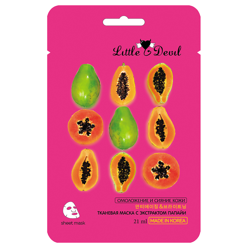 Little Devil Антивозрастная маска с экстрактом папайи, 21 г (Little Devil, Sheet Mask)
Little Devil Антивозрастная маска с экстрактом папайи, 21 г (Little Devil, Sheet Mask)