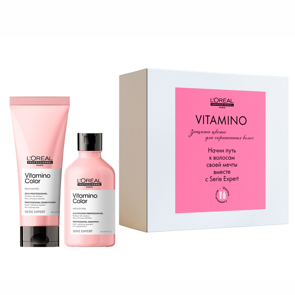 L'Oreal Professionnel Набор Vitamino Color для окрашенных волос (Шампунь, 300 мл + Кондиционер, 200 мл) (L'Oreal Professionnel, Уход за волосами)
L'Oreal Professionnel Набор Vitamino Color для окрашенных волос (Шампунь, 300 мл + Кондиционер, 200 мл) (L'Oreal Professionnel, Уход за волосами)