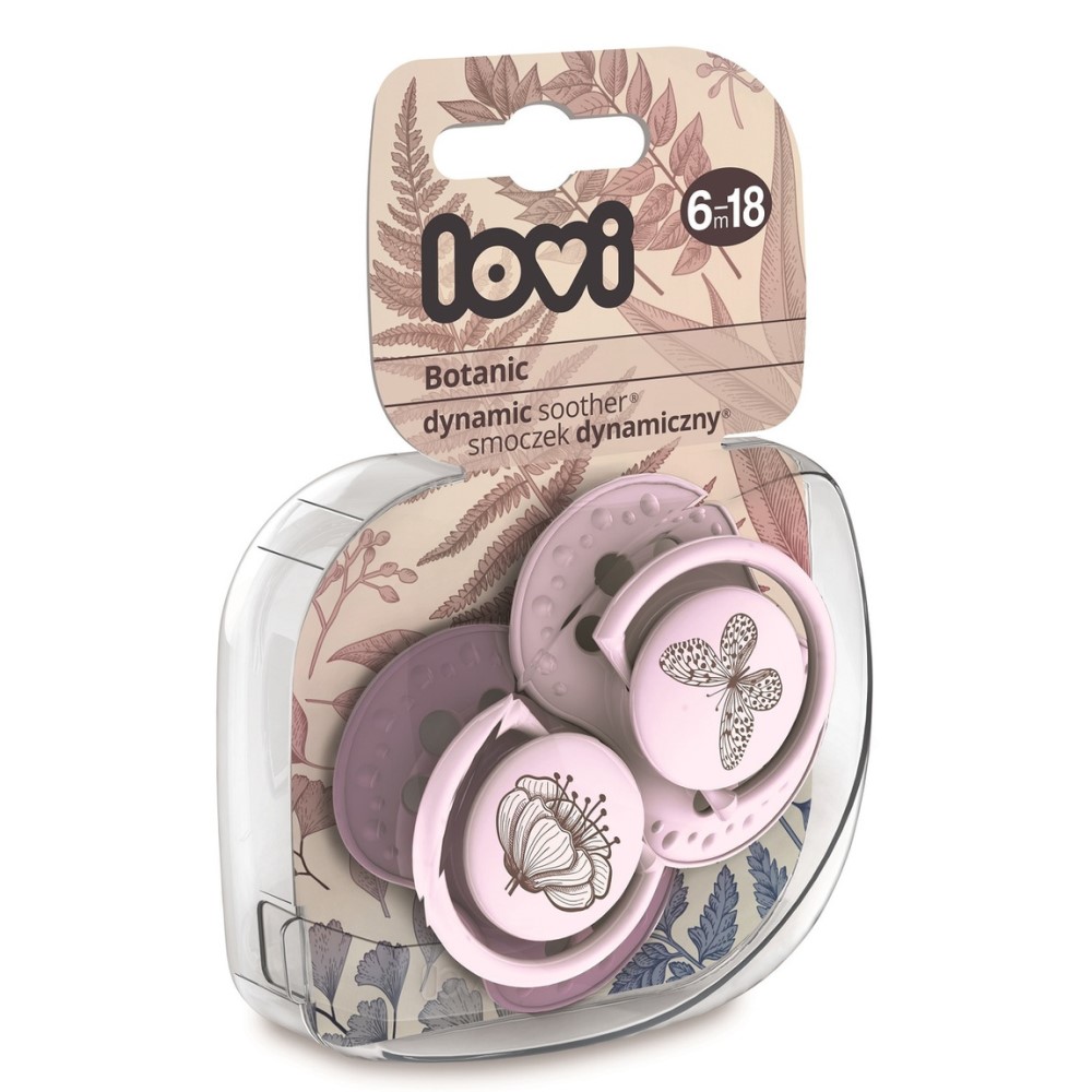 Lovi Пустышка динамическая силиконовая "Botanic", для девочки 6-18 мес, 2 шт. (Lovi, Пустышки)
Lovi Пустышка динамическая силиконовая "Botanic", для девочки 6-18 мес, 2 шт. (Lovi, Пустышки)