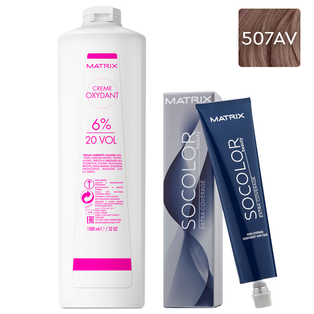 Matrix Набор Перманентный краситель Socolor beauty Extra.Coverage 507AV, 90 мл + Оксидант 6%, 1000 мл (Matrix, Окрашивание)
Matrix Набор Перманентный краситель Socolor beauty Extra.Coverage 507AV, 90 мл + Оксидант 6%, 1000 мл (Matrix, Окрашивание)