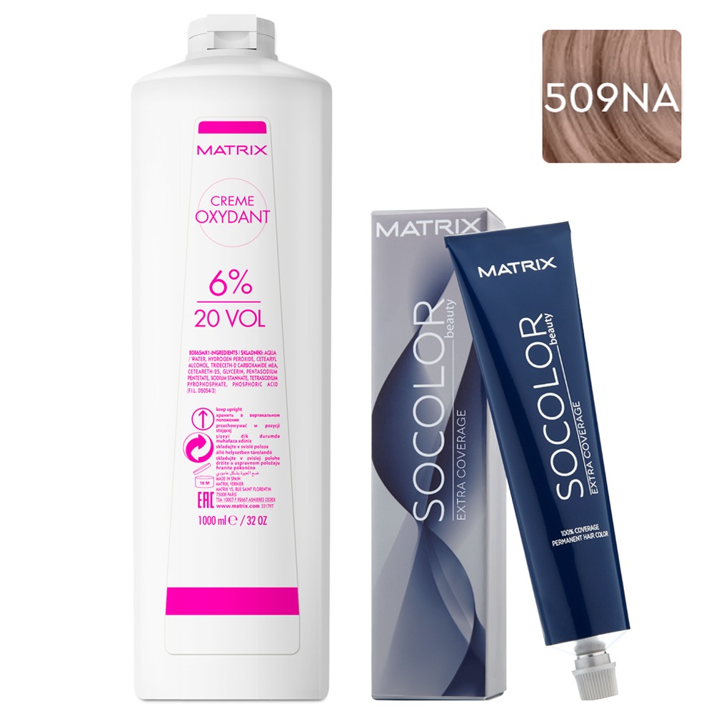 Matrix Набор Перманентный краситель Socolor beauty Extra.Coverage 509NA, 90 мл + Оксидант 6%, 1000 мл (Matrix, Окрашивание)
Matrix Набор Перманентный краситель Socolor beauty Extra.Coverage 509NA, 90 мл + Оксидант 6%, 1000 мл (Matrix, Окрашивание)