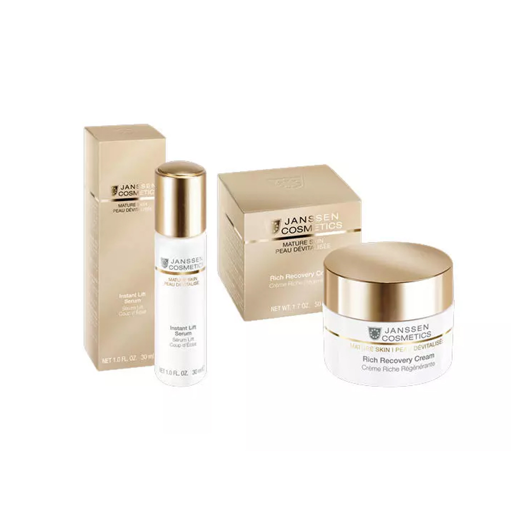 Janssen Cosmetics Набор "Мгновенное увлажнение": сыворотка 30 мл + крем 50 мл (Janssen Cosmetics, Mature Skin)
Janssen Cosmetics Набор "Мгновенное увлажнение": сыворотка 30 мл + крем 50 мл (Janssen Cosmetics, Mature Skin)