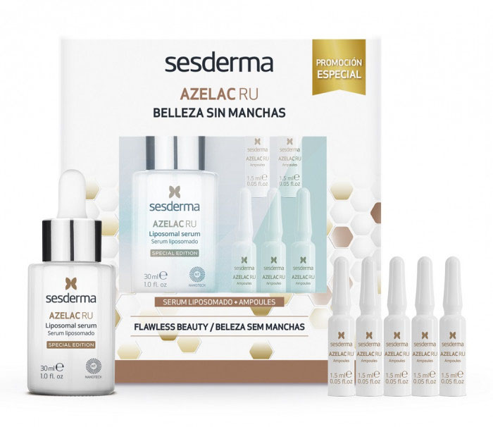 Sesderma Промонабор "Красота без пигментации" (липосомальная сыворотка 30 мл + средство в ампулах депигментирующее 5 шт. по 1,5 мл) (Sesderma, Azelac RU)
Sesderma Промонабор "Красота без пигментации" (липосомальная сыворотка 30 мл + средство в ампулах депигментирующее 5 шт. по 1,5 мл) (Sesderma, Azelac RU)