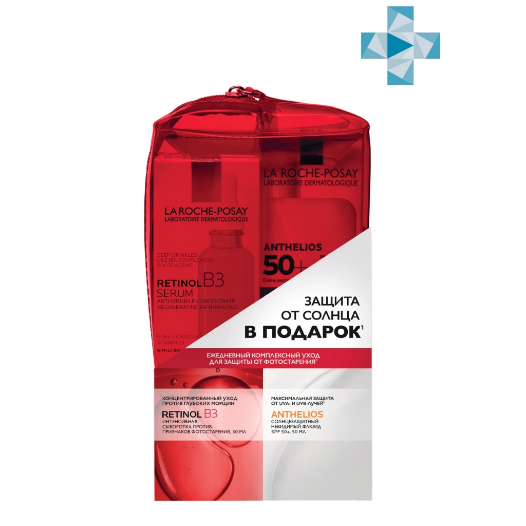 La Roche-Posay Набор в косметичке (сыворотка Retinol B3, 30 мл + невидимый флюид Anthelios SPF50+, 50 мл) (La Roche-Posay, Redermic Retinol)
La Roche-Posay Набор в косметичке (сыворотка Retinol B3, 30 мл + невидимый флюид Anthelios SPF50+, 50 мл) (La Roche-Posay, Redermic Retinol)