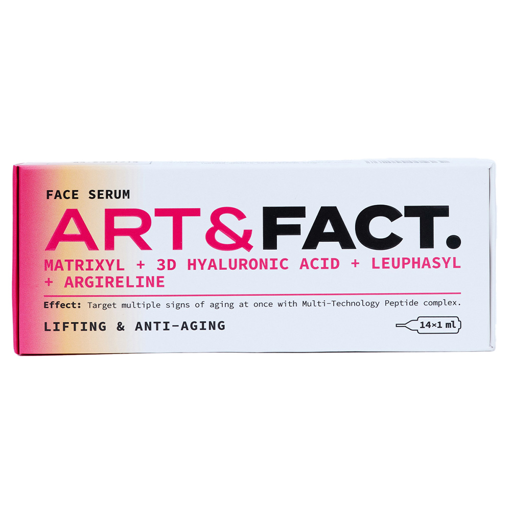 Art&Fact Сыворотка под мезороллер Matrixyl + 3D Hyaluronic Acid + Leuphasyl + Argireline, 14 х 1 мл (Art&Fact, Анти-эйдж), Анти-эйдж
Art&Fact Сыворотка под мезороллер Matrixyl + 3D Hyaluronic Acid + Leuphasyl + Argireline, 14 х 1 мл (Art&Fact, Анти-эйдж), Анти-эйдж