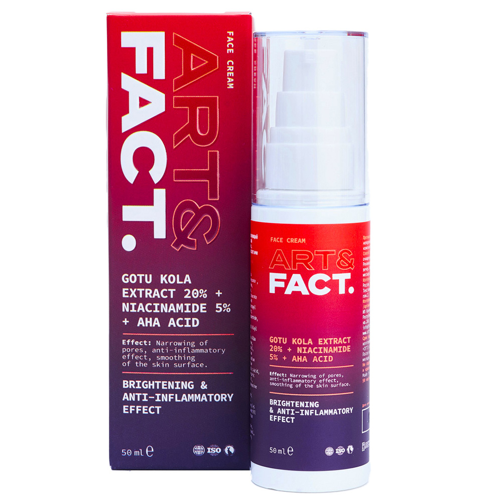 Art&Fact Восстанавливающий и обновляющий крем для лица GotuKola 20% + Niacinamide 5%, 50 мл (Art&Fact, Восстановление), Восстановление
Art&Fact Восстанавливающий и обновляющий крем для лица GotuKola 20% + Niacinamide 5%, 50 мл (Art&Fact, Восстановление), Восстановление