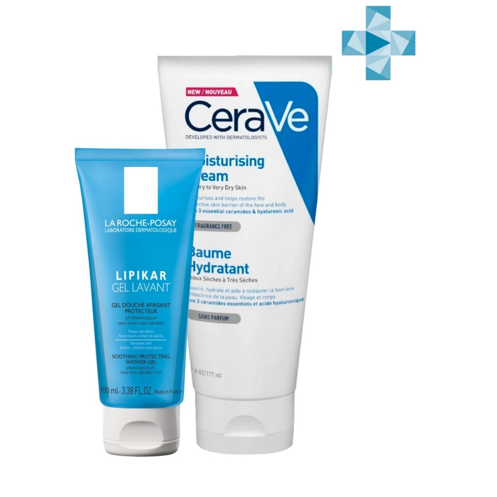 CeraVe Набор: Увлажняющий крем CeraVe, 177 мл + Очищающий гель Lipikar, 100 мл (CeraVe, Увлажнение кожи)
CeraVe Набор: Увлажняющий крем CeraVe, 177 мл + Очищающий гель Lipikar, 100 мл (CeraVe, Увлажнение кожи)