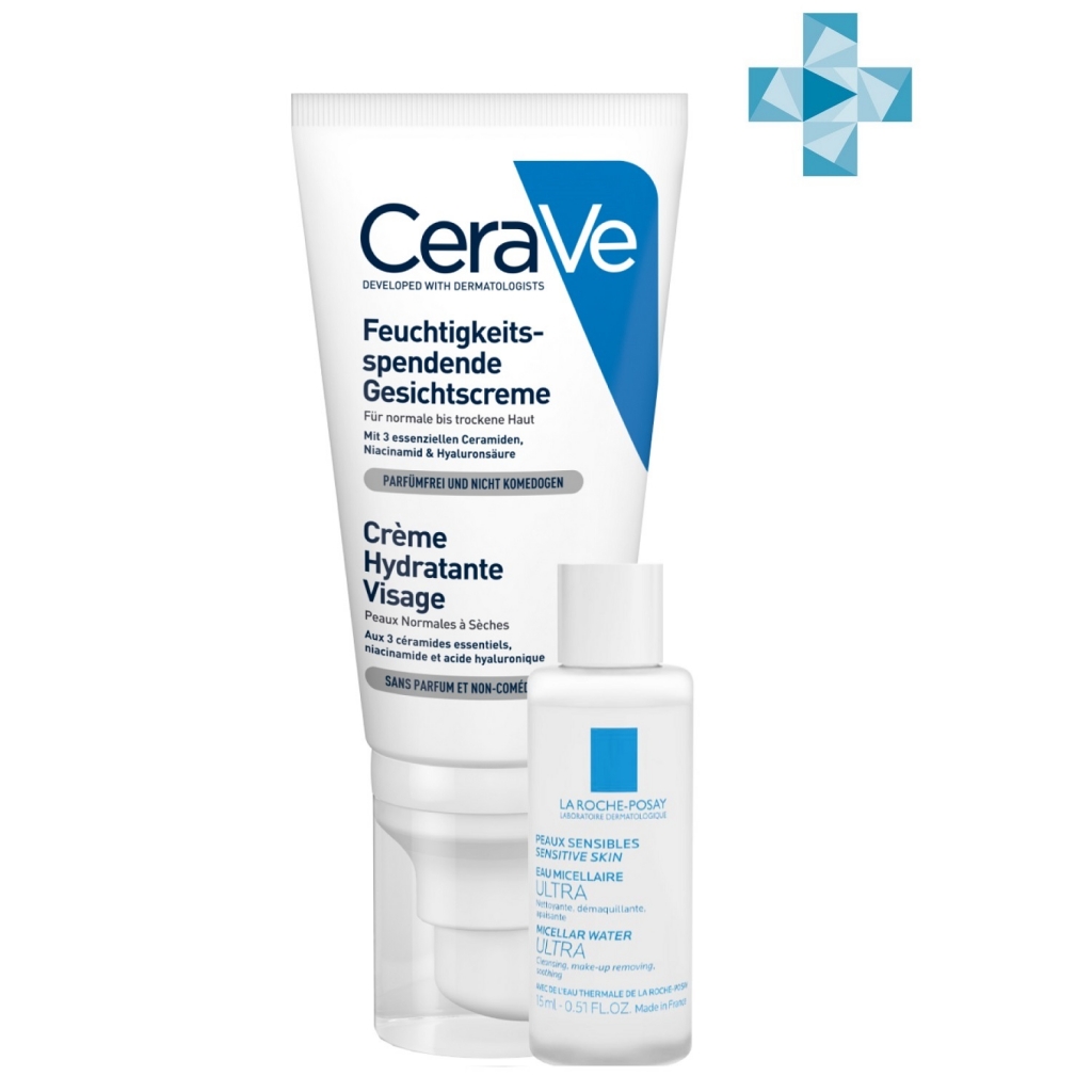 CeraVe Набор: Увлажняющий лосьон CeraVe для нормальной и сухой кожи лица, 52 мл + Мицеллярная вода La Roche-Posay Ultra для чувствительной кожи, 15 мл (CeraVe, Увлажнение кожи)
CeraVe Набор: Увлажняющий лосьон CeraVe для нормальной и сухой кожи лица, 52 мл + Мицеллярная вода La Roche-Posay Ultra для чувствительной кожи, 15 мл (CeraVe, Увлажнение кожи)