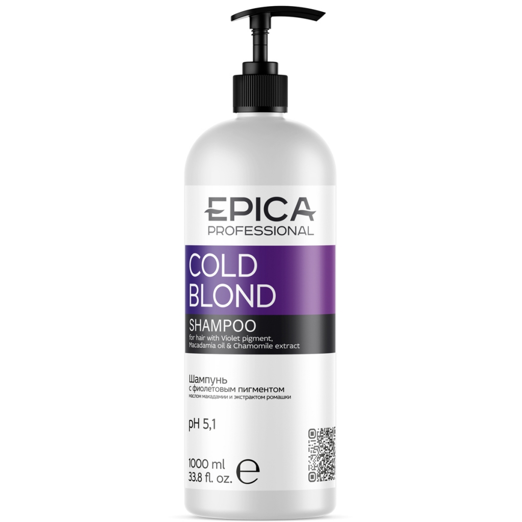 Epica Professional Шампунь с фиолетовым пигментом, маслом макадамии и экстрактом ромашки, 1000 мл (Epica Professional, Cold Blond)
Epica Professional Шампунь с фиолетовым пигментом, маслом макадамии и экстрактом ромашки, 1000 мл (Epica Professional, Cold Blond)