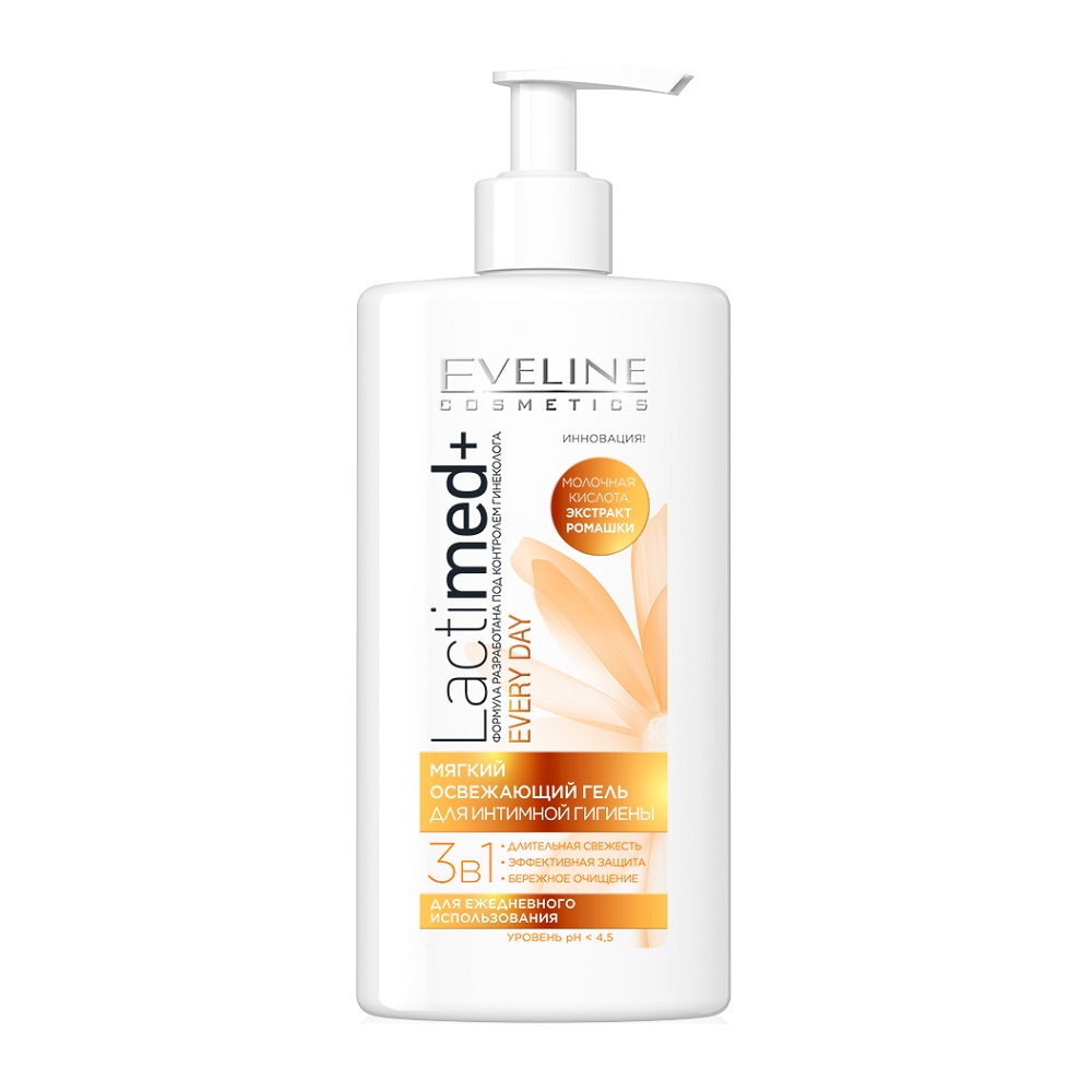 Eveline Cosmetics Мягкий освежающий гель с экстрактом ромашки для интимной гигиены, 250 мл (Eveline Cosmetics, Lactimed+), Lactimed+
Eveline Cosmetics Мягкий освежающий гель с экстрактом ромашки для интимной гигиены, 250 мл (Eveline Cosmetics, Lactimed+), Lactimed+