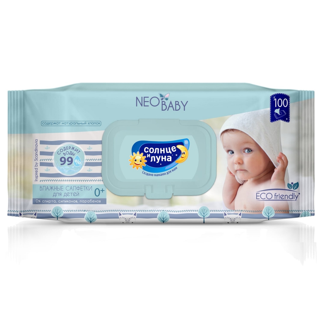 Солнце и Луна Детские влажные салфетки 0+, 100 шт (Солнце и Луна, Neo Baby), Neo Baby
Солнце и Луна Детские влажные салфетки 0+, 100 шт (Солнце и Луна, Neo Baby), Neo Baby