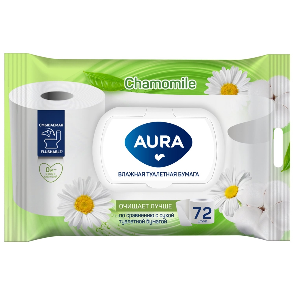 Aura Влажная туалетная бумага Chamomile в упаковке с крышкой, 72 шт (Aura, Гигиена), Гигиена
Aura Влажная туалетная бумага Chamomile в упаковке с крышкой, 72 шт (Aura, Гигиена), Гигиена