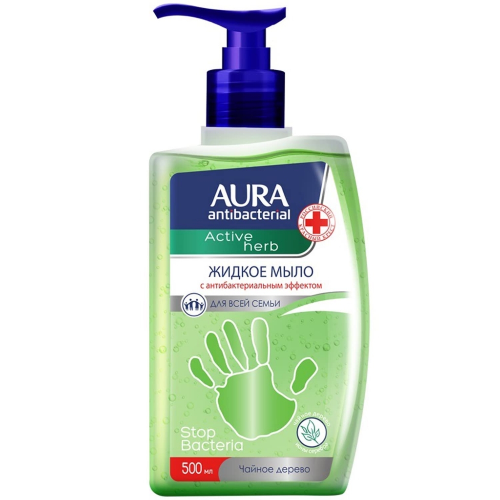 Aura Жидкое мыло Active Herb с экстрактом чайного дерева и антибактериальным эффектом, 500 мл (Aura, Гигиена)
Aura Жидкое мыло Active Herb с экстрактом чайного дерева и антибактериальным эффектом, 500 мл (Aura, Гигиена)