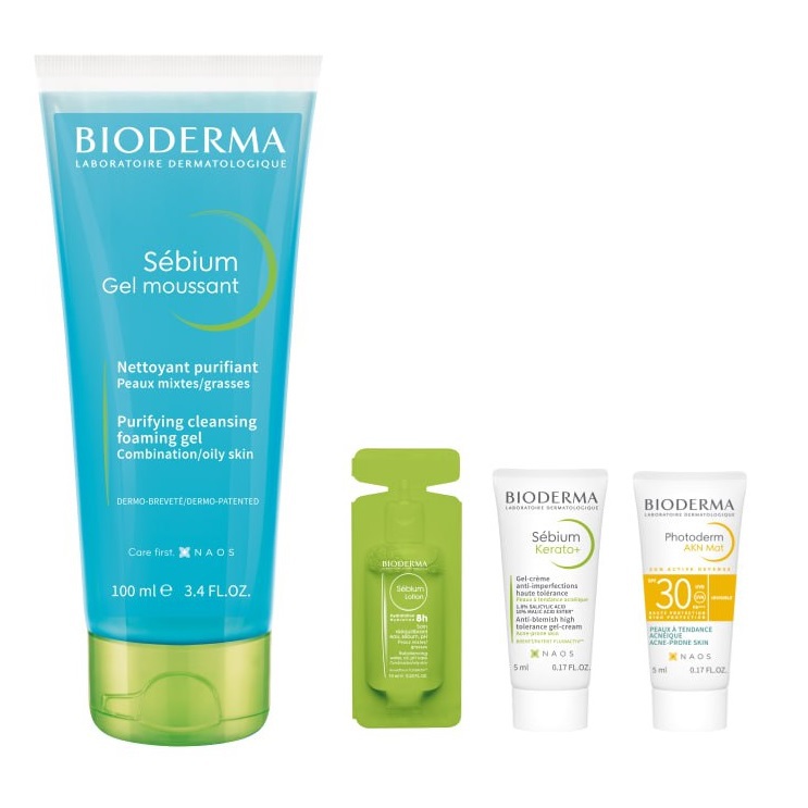 Bioderma Набор (гель для умывания 100 мл + лосьон 10 мл + гель-крем Керато+ 5 мл + матирующая эмульсия AKN SPF 30, 5 мл) (Bioderma, Sebium), Sebium
Bioderma Набор (гель для умывания 100 мл + лосьон 10 мл + гель-крем Керато+ 5 мл + матирующая эмульсия AKN SPF 30, 5 мл) (Bioderma, Sebium), Sebium