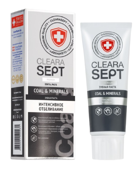 Clearasept Черная зубная паста Coal & Minerals «Интенсивное отбеливание», 75 мл (Clearasept, Дентальная косметика)
Clearasept Черная зубная паста Coal & Minerals «Интенсивное отбеливание», 75 мл (Clearasept, Дентальная косметика)