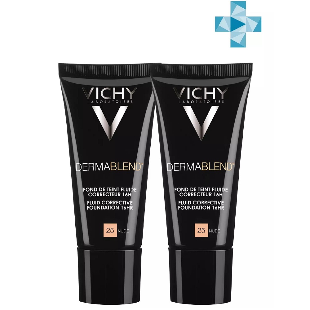Vichy Корректирующий тональный флюид Дермабленд телесный оттенок, 25 тон, 30 мл х 2 шт (Vichy, Dermablend)
Vichy Корректирующий тональный флюид Дермабленд телесный оттенок, 25 тон, 30 мл х 2 шт (Vichy, Dermablend)