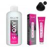 Набор &quot;Перманентная крем-краска для волос Ollin Color оттенок 1/0 иссиня-черный 100 мл + Окисляющая эмульсия Oxy 1,5% 150 мл&quot;