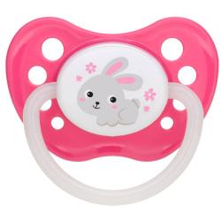 Пустышка симметричная силиконовая Bunny & Company 6-18 мес, розовая