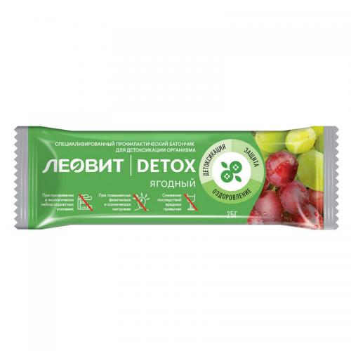 Батончик детоксикационный ягодный, 25 г (Леовит, Detox)