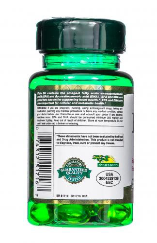 Нэйчес Баунти Рыбий жир Омега-3 500 мг, 60 капсул (Nature's Bounty, Омега-3), фото-8