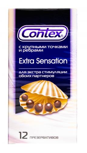 Контекс Презервативы Extra Sensation с крупными точками и ребрами, 18 шт (Contex, Презервативы)