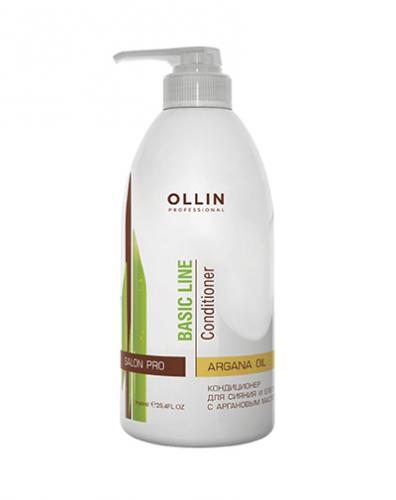 Оллин Кондиционер для сияния и блеска с аргановым маслом, 750 мл (Ollin Professional, Уход за волосами, Basic Line), фото-4