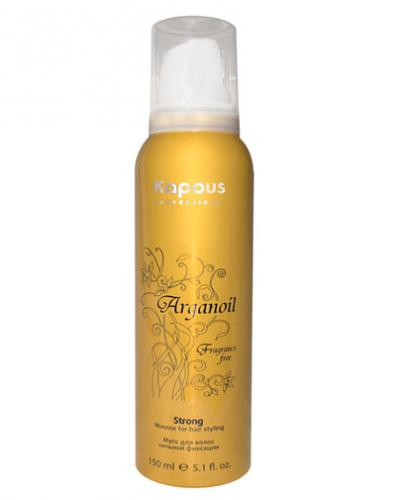 Капус Профессионал Мусс аэрозольный для волос сильной фиксации с маслом арганы 150 мл (Kapous Professional, Fragrance free)