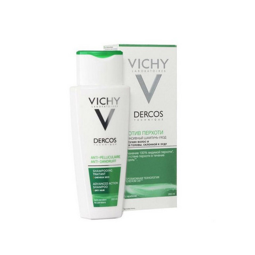 Виши Интенсивный шампунь-уход против перхоти для сухих волос, 390 мл (Vichy, Dercos), фото-3