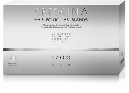 Кресцина Комплекс для мужчин Follicular Islands 1700 (лосьон для стимуляции роста волос №10 + лосьон против выпадения волос №10) (Crescina, Crescina 1700)