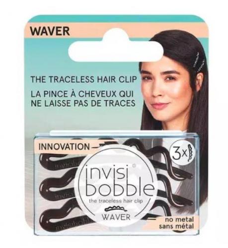 Инвизибабл Заколка для волос Pretty Dark, с подвесом, 3 шт (Invisibobble, Waver)