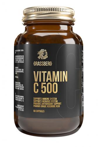 Грасберг Биологически активная добавка к пище Vitamin C 500 мг, 60 капсул (Grassberg, )