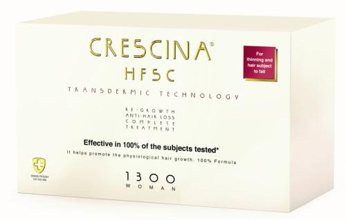 Кресцина 1300 Комплекс Transdermic для женщин: лосьон для возобновления роста волос №20 + лосьон против выпадения волос №20 (Crescina, Transdermic)