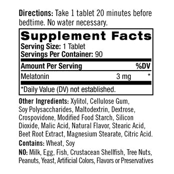Натрол Мелатонин 3 мг быстрорастворимый со вкусом клубники, 90 таблеток (Natrol, Здоровый сон), фото-2