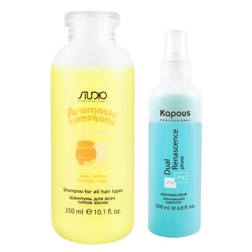 Капус Профессионал Набор для волос «Молоко и мед» (шампунь 350 мл + увлажняющая сыворотка 200 мл ) (Kapous Professional, Kapous Professional)