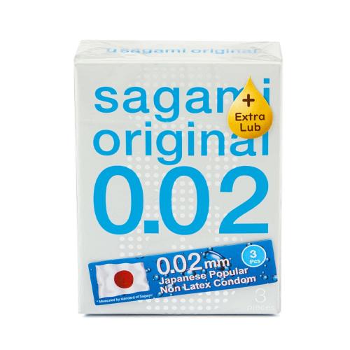 Сагами Ультратонкие полиуретановые презервативы Original 002 Extra Lubricated, 3 шт (Sagami, )