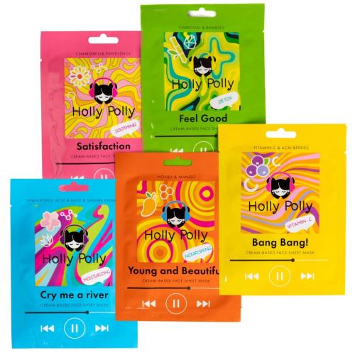 Холли Полли Витаминная тканевая маска с витамином С и ягодами асаи Bang Bang! на кремовой основе, 22  г (Holly Polly, Music Collection), фото-10
