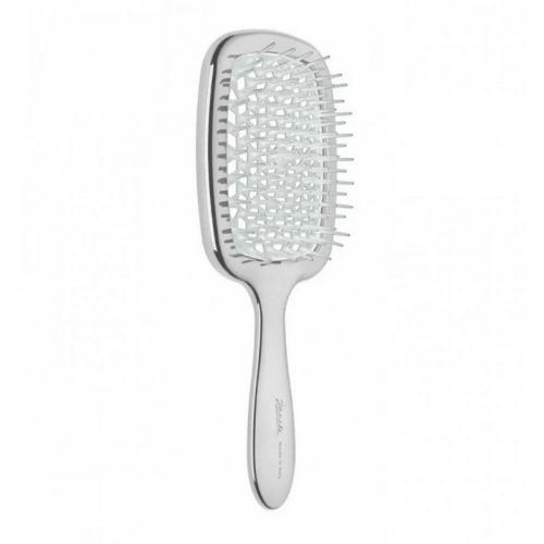 Джанеке Щетка Superbrush Rectangular для волос, серебристая с белым, 21,5 x 9 x 3,5 см (Janeke, Щетки)