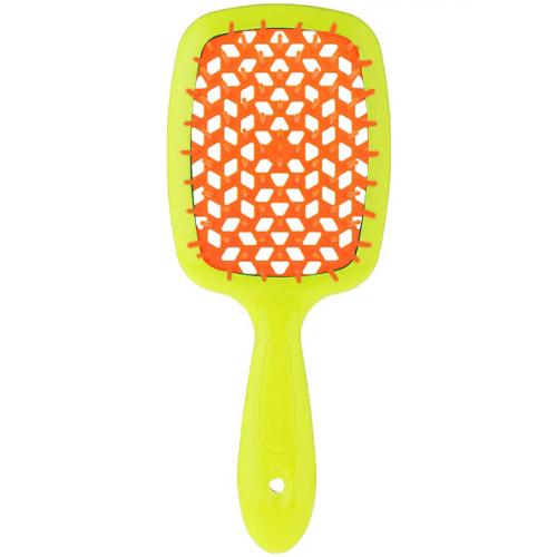 Джанеке Щетка Superbrush с закругленными зубчиками желто-оранжевая, 20,3 х 8,5 х 3,1 см (Janeke, Щетки)