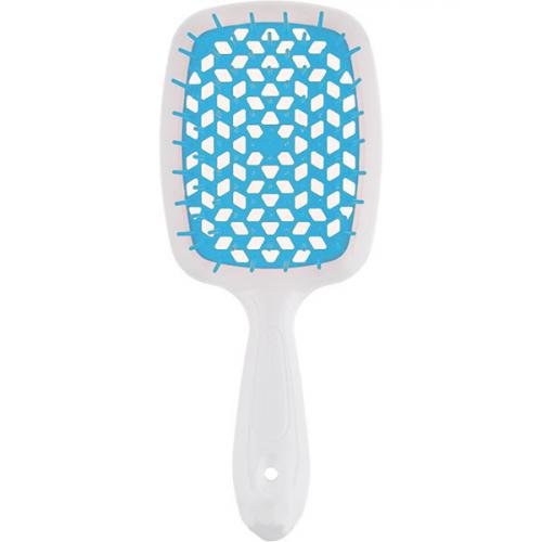 Джанеке Щетка Superbrush с закругленными зубчиками бело-голубая, 20,3 х 8,5 х 3,1 см (Janeke, Щетки)