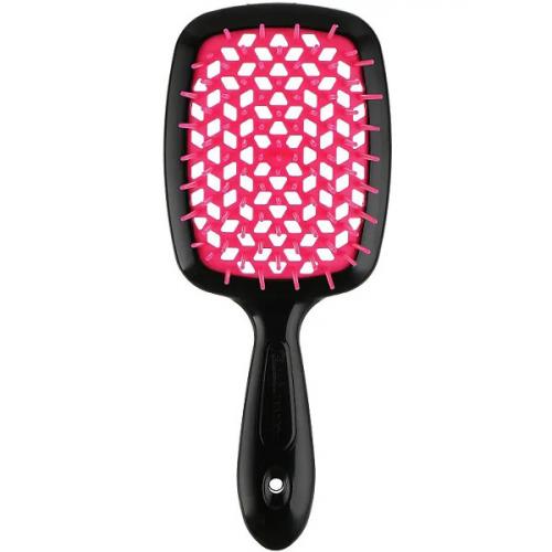 Джанеке Щетка Superbrush с закругленными зубчиками черно-розовая, 17,5 х 7 х 3 см (Janeke, Щетки)