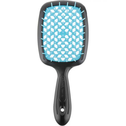 Джанеке Щетка Superbrush с закругленными зубчиками черно-голубая, 17,5 х 7 х 3 см (Janeke, Щетки)