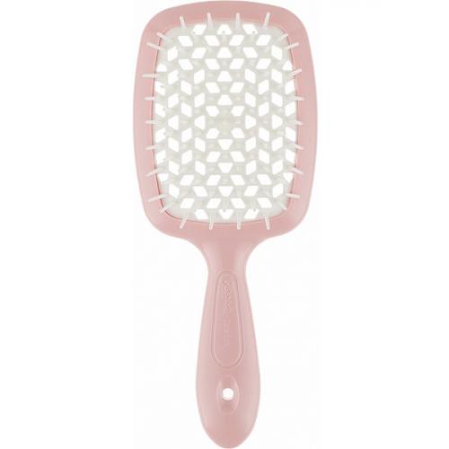 Джанеке Щетка Superbrush с закругленными зубчиками нежно-розовая с белым, 20,3 х 8,5 х 3,1 см (Janeke, Щетки)