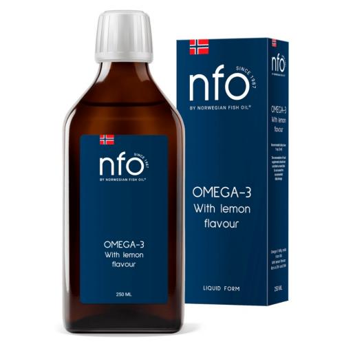 Норвегиан Фиш Ойл Омега-3 со вкусом лимона, 250 мл (Norwegian Fish Oil, Омега 3)