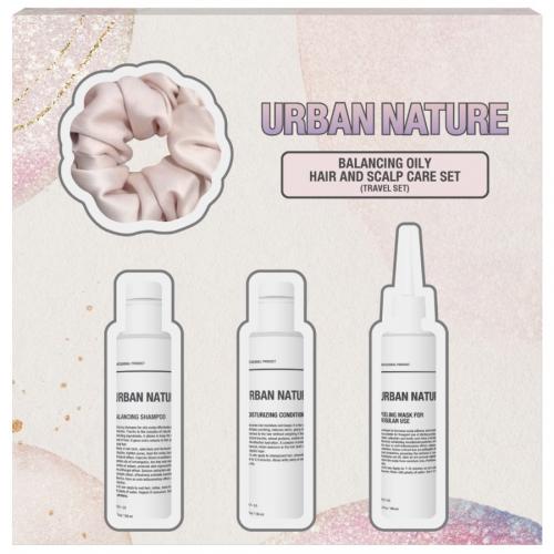 Урбан Натур Подарочный набор для ухода за жирной кожей головы и волосами, travel-формат (Urban Nature, Наборы)