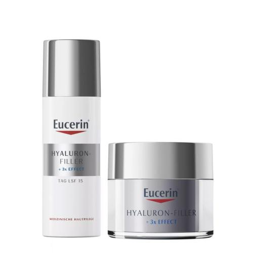 Эуцерин Набор для нормальной и комбинированной кожи (дневной крем SPF 15, 50 мл + ночной крем 50 мл) (Eucerin, Hyaluron-Filler)