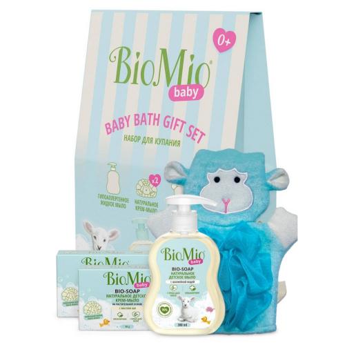 БиоМио Детский набор для купания Baby 0+ (жидкое мыло 300 мл + крем-мыло 90 г + мочалка) (BioMio, Мыло), фото-2