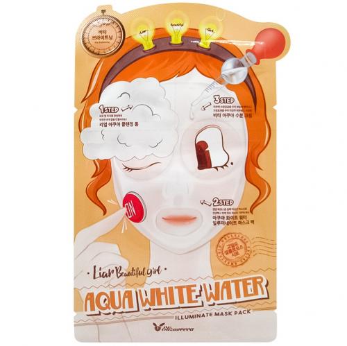 Елизавекка Увлажняющая 3-шаговая маска для осветления кожи 3-Step Aqua White Water Mask Pack, 25+2+2 мл (Elizavecca, Liar Beautiful Girl)