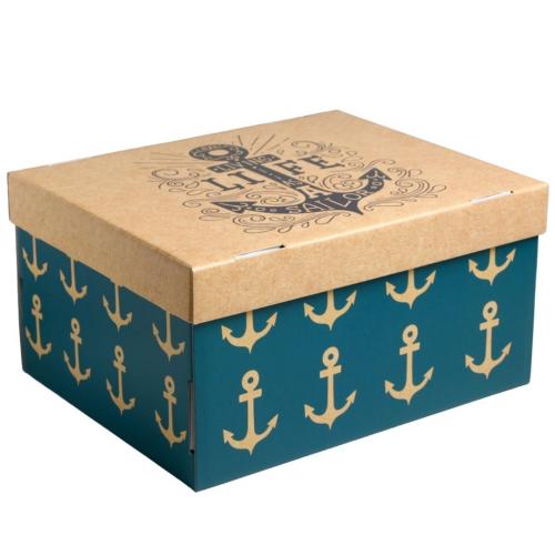Коробка складная «Морская», 31,2 х 25,6 х 16,1 см (Подарочная упаковка, Коробки)