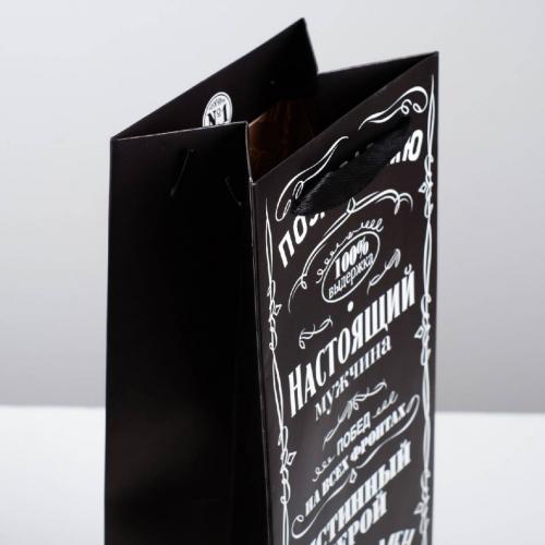 Пакет под бутылку «Джентльмен», 36 × 13 × 10 см (Подарочная упаковка, Пакеты), фото-3